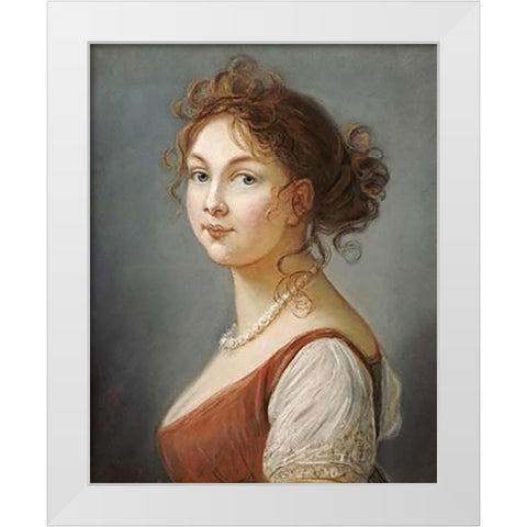 Portrait of Louisa, Queen of Prussia White Modern Wood Framed Art Print by Le Brun, Elisabeth Vigee