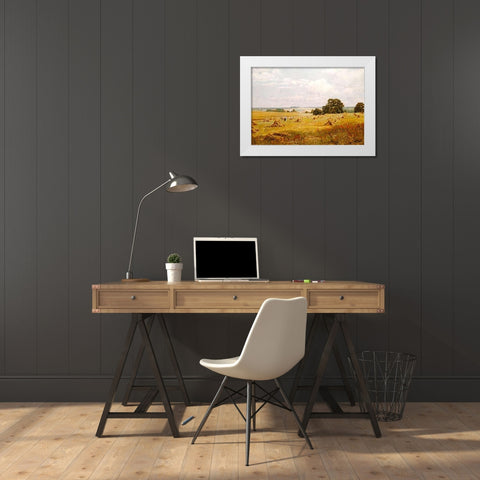 Lovely Peace With Plenty Crowned White Modern Wood Framed Art Print by Waite, Edward Wilkins