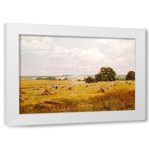 Lovely Peace With Plenty Crowned White Modern Wood Framed Art Print by Waite, Edward Wilkins