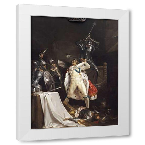 The Death of King Richard II White Modern Wood Framed Art Print by Wheatley, Francis