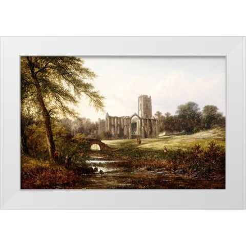 Rievaulx Abbey White Modern Wood Framed Art Print by Williams, Walter