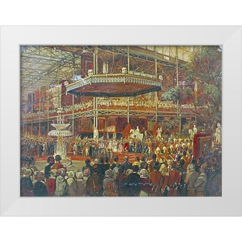 The Opening of The Great Exhibition White Modern Wood Framed Art Print by Wingfield, James Digman