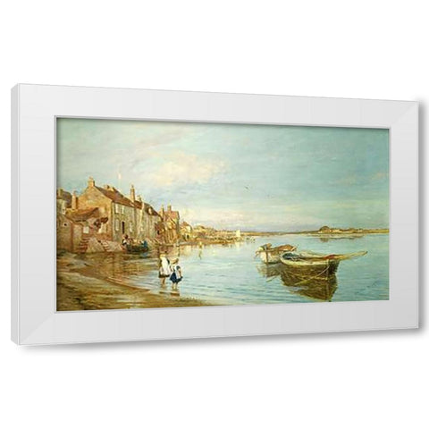 All On a Summerss Day, at Bosham, Sussex White Modern Wood Framed Art Print by Wyllie, Charles William