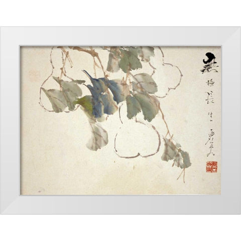 Gourds White Modern Wood Framed Art Print by Gu, Xu