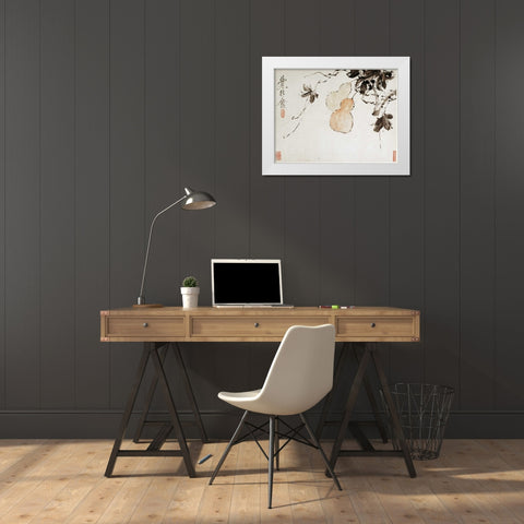 Gourds White Modern Wood Framed Art Print by Gu, Xu