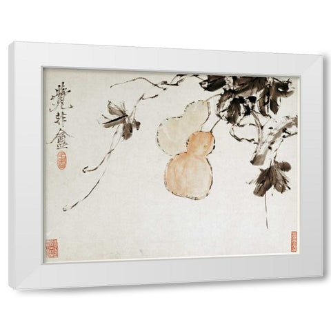Gourds White Modern Wood Framed Art Print by Gu, Xu