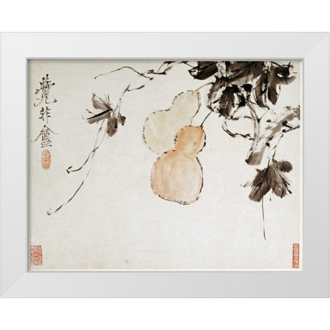 Gourds White Modern Wood Framed Art Print by Gu, Xu