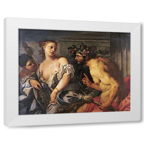 Hercules and Omphale White Modern Wood Framed Art Print by Zanchi, Antonio