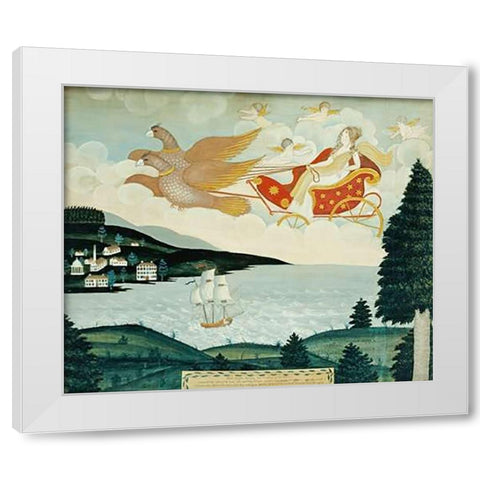 Aurora White Modern Wood Framed Art Print by American School