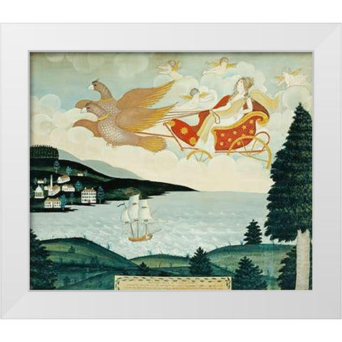 Aurora White Modern Wood Framed Art Print by American School