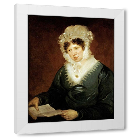 Portrait of a Lady White Modern Wood Framed Art Print by American School