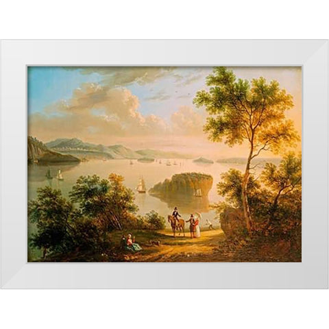 The Hudson River White Modern Wood Framed Art Print by American School