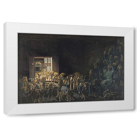 Tea Manufacture in the First Process White Modern Wood Framed Art Print by Anglo-Chinese School