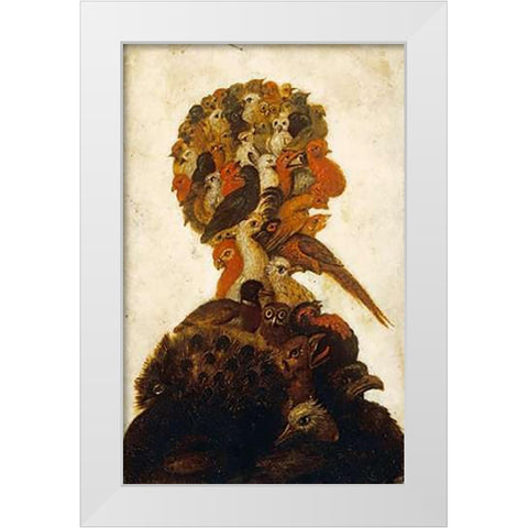 The Four Elements - Air White Modern Wood Framed Art Print by Arcimboldo, Giuseppe