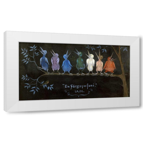 Symphony In Colour White Modern Wood Framed Art Print by Arosenius, Ivar