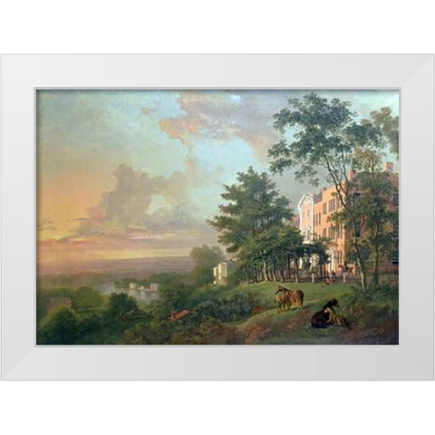 A View From The Terrace, Richmond Hill White Modern Wood Framed Art Print by Barrett, George