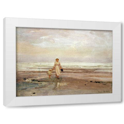 Paddling White Modern Wood Framed Art Print by Bartom, Rose Maynard