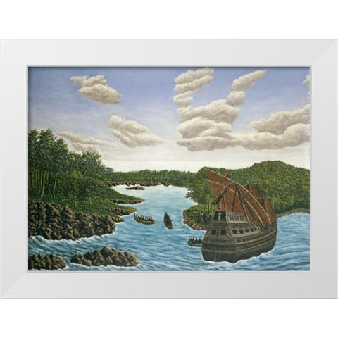 Santa Maria White Modern Wood Framed Art Print by Bauchant, Andre