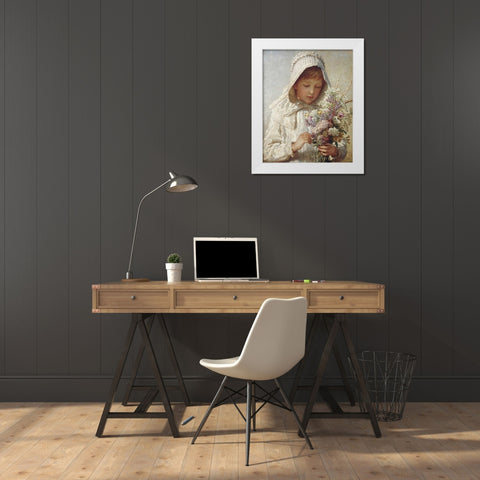 The Month of Septembe White Modern Wood Framed Art Print by Bauerle, Carl Wilhelm Friedrich