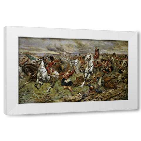 Incident at Waterloo White Modern Wood Framed Art Print by Berkeley, Stanley