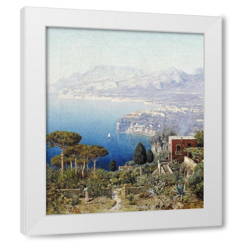 Costa Sorrentina White Modern Wood Framed Art Print by Berninger, Edmund