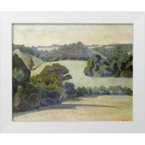 West Country Landscape White Modern Wood Framed Art Print by Bevan, Robert
