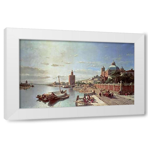 Seville White Modern Wood Framed Art Print by Bossuet, Francois Antoine