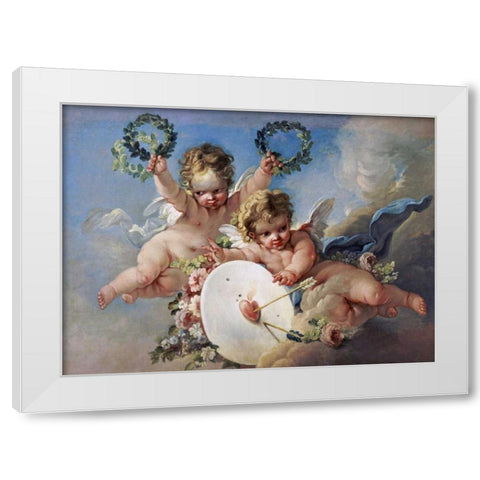 La Cible DAmour - Love Target White Modern Wood Framed Art Print by Boucher, Francois