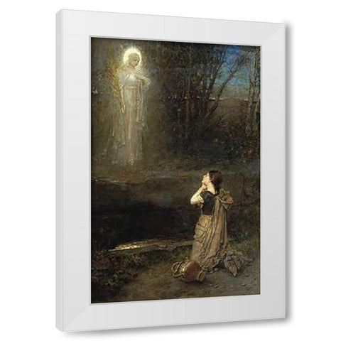 The Vision at The Martyrs Well White Modern Wood Framed Art Print by Boughton, George Henry