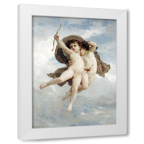 LAmour Vainqueur White Modern Wood Framed Art Print by Bouguereau, William-Adolphe