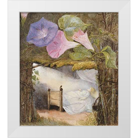 In The Hut There Was Only a Bed White Modern Wood Framed Art Print by Boyle, Eleanor Vere