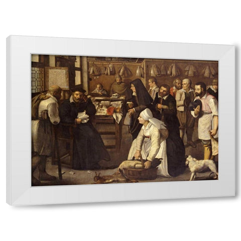 A Tax Office White Modern Wood Framed Art Print by Bruegel, Pieter the Elder