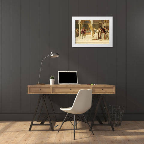 The Merchant of Venice White Modern Wood Framed Art Print by Cabanel, Alexandre