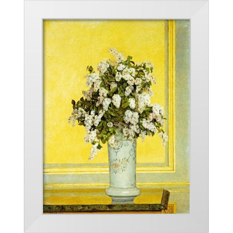 Floral Still Life White Modern Wood Framed Art Print by Cabuzel, Auguste Hector