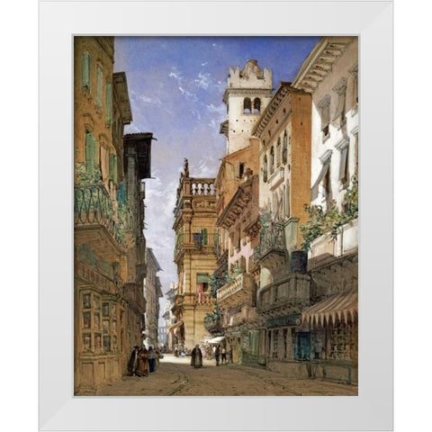 Verona White Modern Wood Framed Art Print by Callow, William