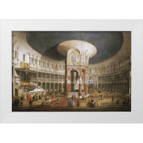 The Interior of The Rotunda, Ranelagh White Modern Wood Framed Art Print by Canal, Giovanni Antonio