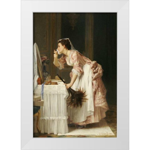 The Chamber Maid White Modern Wood Framed Art Print by Caraud, Joseph