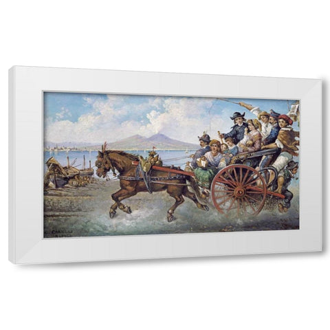 The Crowded Chariot White Modern Wood Framed Art Print by Carelli, Consalve