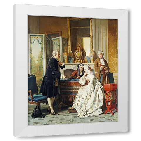 The Suitor White Modern Wood Framed Art Print by Carolus, Jean