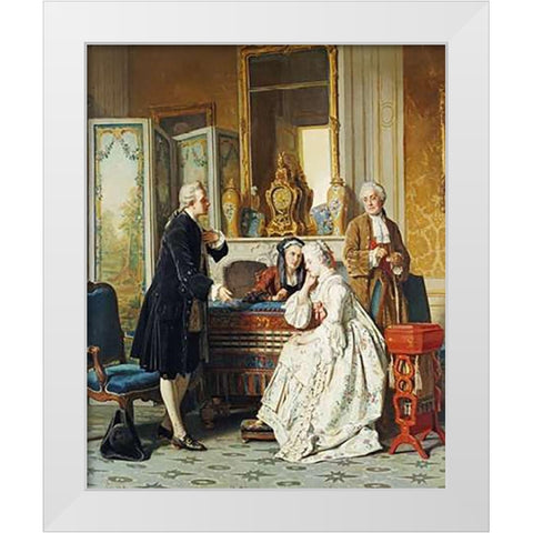 The Suitor White Modern Wood Framed Art Print by Carolus, Jean
