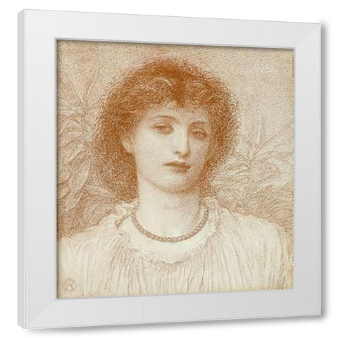 Portrait of a Lady, Bust Length White Modern Wood Framed Art Print by Chambers, Alice May