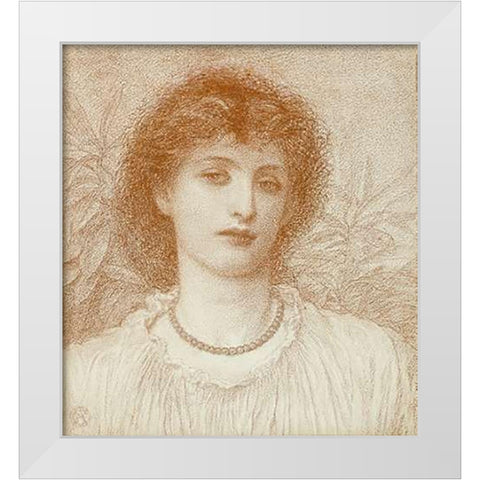 Portrait of a Lady, Bust Length White Modern Wood Framed Art Print by Chambers, Alice May