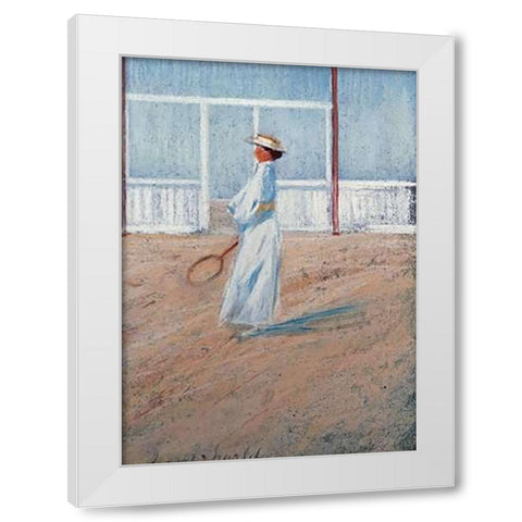 The Tennis Player White Modern Wood Framed Art Print by Charlet, Frans