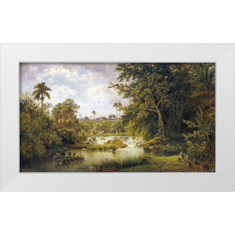 Paisaje Con Vacas White Modern Wood Framed Art Print by Chartrand, Esteban