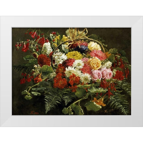 A Summer Bouquet White Modern Wood Framed Art Print by Christensen, Anthonie Eleonore
