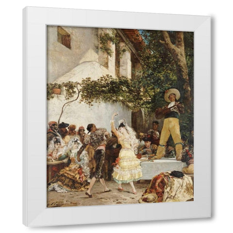 The Spanish Dancers White Modern Wood Framed Art Print by Clarin, Georges Jules Victor