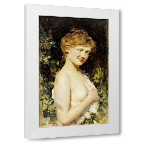 Le Clin Doeil White Modern Wood Framed Art Print by Comerre, Leon Francois