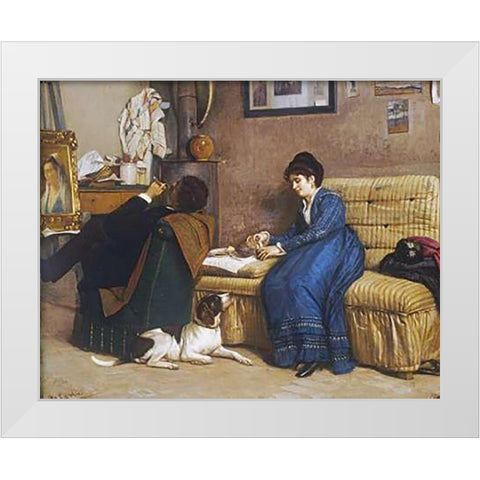 In The Studio White Modern Wood Framed Art Print by Costa, Giovanni