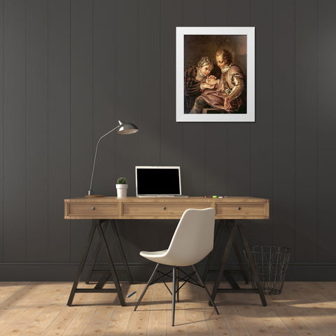 The Fortune Teller White Modern Wood Framed Art Print by Coypel, Charles