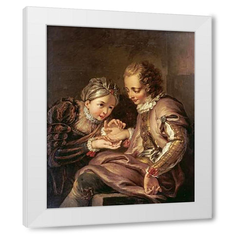 The Fortune Teller White Modern Wood Framed Art Print by Coypel, Charles
